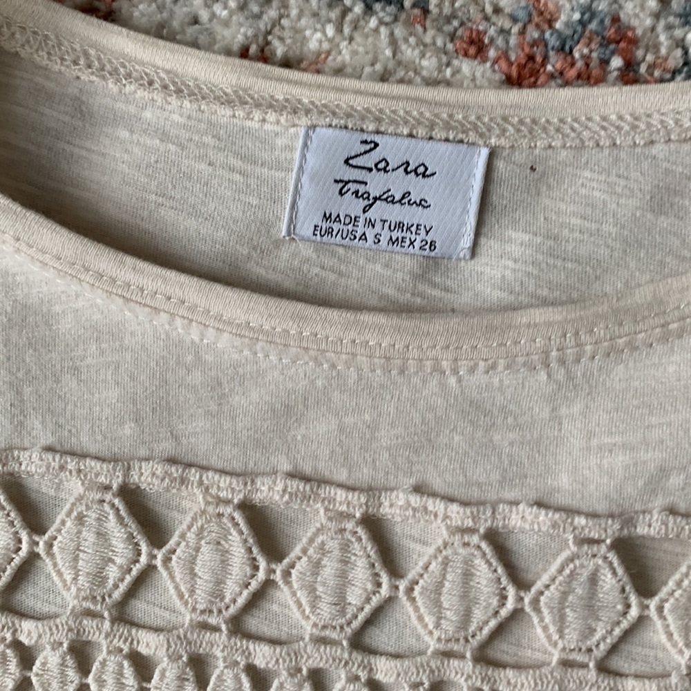 🤍ZARA Boho Cotton Top with Lace Detail - Picture 5 of 6